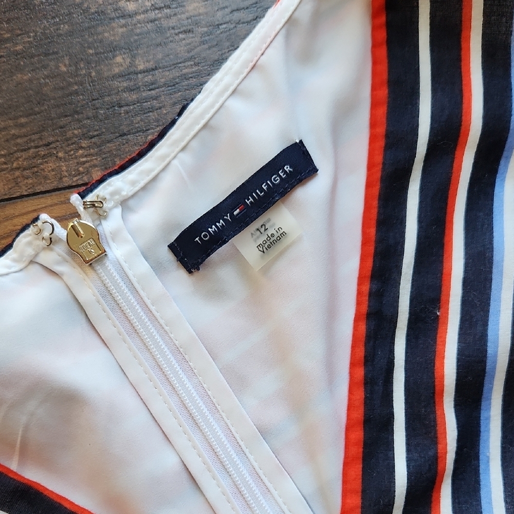Tommy Hilfiger V-Neck Striped Midi Dress - Red, White & Blue 🇺🇸 - Picture 4 of 10